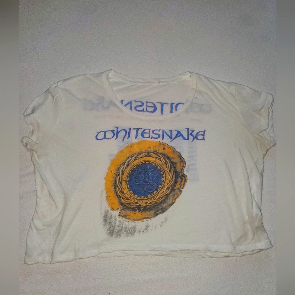 Vintage white snake crop